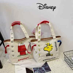 Bolso de Lona Miniso Dibujos Animados Snoopy Bolso de Estudiante Bolso de Hombro de Gran Capacidad - Imagen 1 de 17