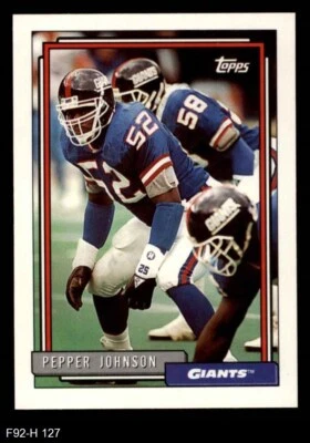 1992 Topps #127 Pepper Johnson Giants-FB Ohio St 8 - NM/MT - Image 1 of 2