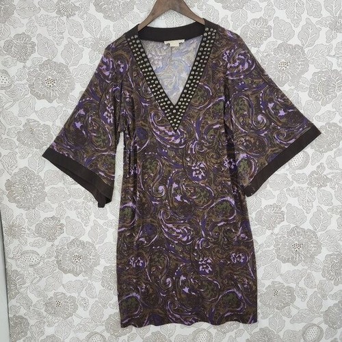 Abito MICHAEL Michael Kors borchie paisley manica svasata Mdi Shift L 9962