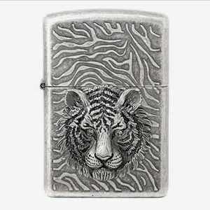Zippo Lighter Tiger Eye EMB SI Windproof Free Shipping 6 Flints free New in Box - Picture 1 of 5