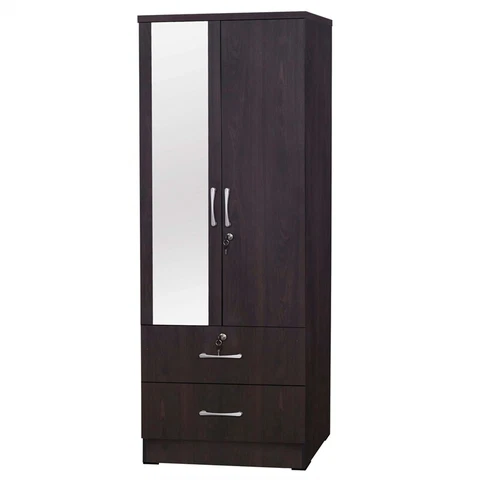 Better Home Products Grace Armoire Wardrobe with Mirror & Drawers in Tobacco Cover