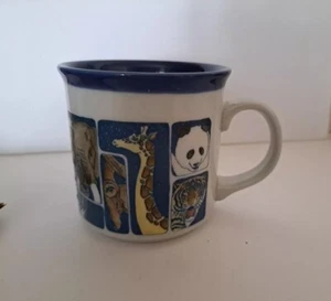 Vintage OTAGIRI JAPAN Zoo Animals Cup Mug Giraffe Gorilla Panda Tiger Rhino  - Picture 1 of 18