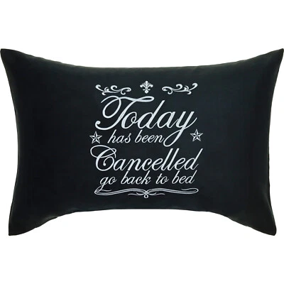 Today has been cancelled - go back to bed Kissen 40x60cm, Dekokissen, schwarz - Bild 1 von 4