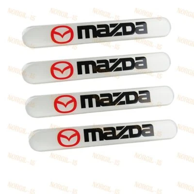 New For MAZDA White Car Trunk Side Fenders Door Badge Scratch Guard Sticker X4 - Image 1 of 4