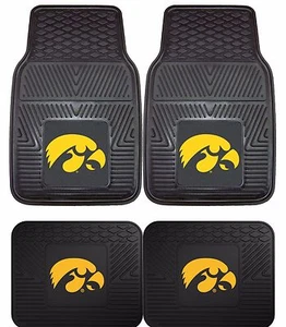 Juegos de alfombrillas Iowa Hawkeyes de alta resistencia de 2 y 4 piezas para autos, camiones y SUV - Imagen 1 de 6