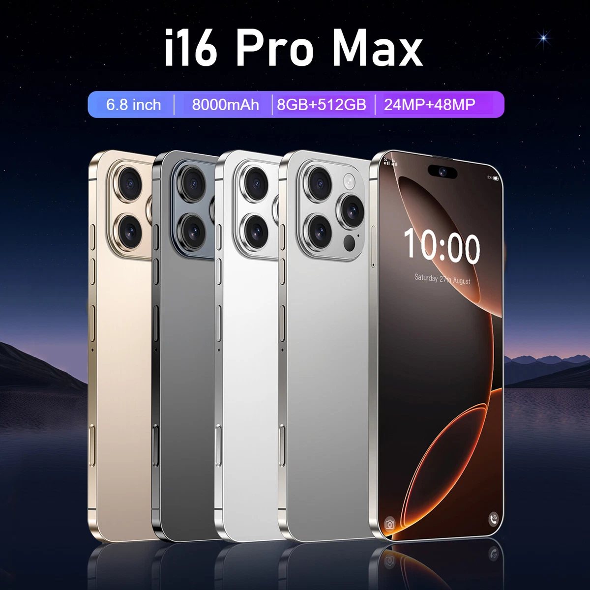 i16 max 16GB＋512GB I16 Pro Max Smartphone Global Unlocked 6.8