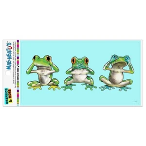 See No Evil Hear Speak Tropical Rainforest Frogs Automotive Car Vinyl Magnet - Picture 1 of 5