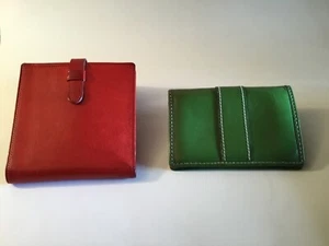 Coach Vintage Leather Wallet (2) Lot, Red + Green Wallet. - Picture 1 of 10