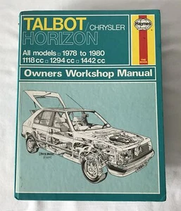 Manual de coche de taller vintage Haynes 473 Talbot Chrysler Horizon 1978-1980 - Imagen 1 de 11