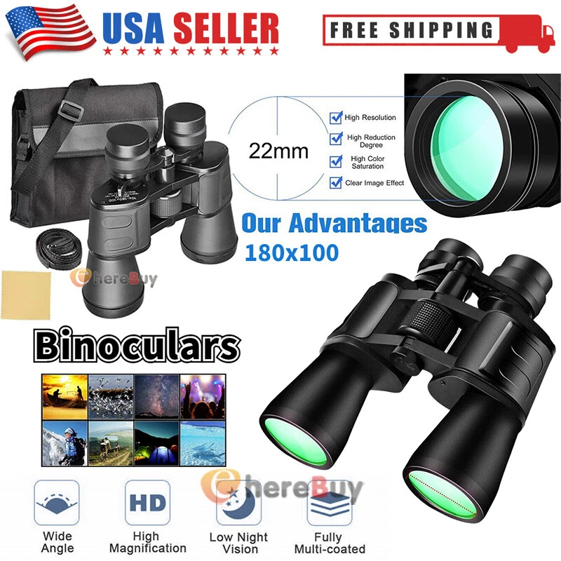 Day/Night Vision Binoculars 10-180x100 Zoom Outdoor Travel Hunting Telescope HD - Image 1 of 4