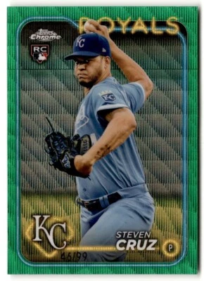 2024 Topps Chrome Green Refractor Steven Cruz Rookie /99 #187 Kansas City Royals - Image 1 of 2