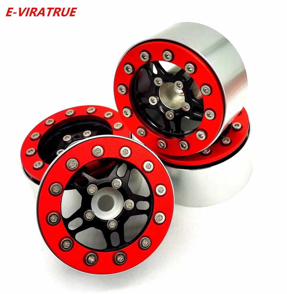 E-VIRATRUE 1.9''Aluminum Bead Lock Wheels Fit TRAXXAS TRX4/TRX6/SCX10 4pcs - Image 1 of 1