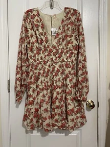 NWT Free People Women's Keep You Smocked Mini Dress In Classic Combo Size XL - Picture 1 of 10