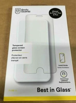 BodyGuardz Pure 2 Tempered Glass Screen Protector iPhone - 6s Plus/7 Plus/8 Plus - Image 1 of 4