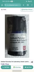 Pyruvic acid - Sodium Pyruvate Crystalline 100g Lots Supplied In Foil Pouches - Picture 1 of 1