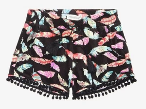 Imperial Star Girls Feather Tassel Lined Black Shorts Shortie Size 14 New NWT - Picture 1 of 6