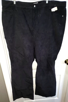 women PLUS size 28 corduroy BLACK PANTS OLD NAVY NEW NWT FINE RIBBED smooth pock - Image 1 of 2