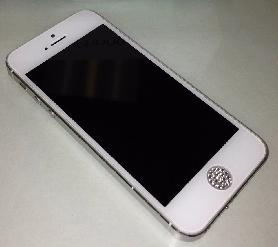 Se adapta a APPLE IPHONE 6 4.7 6 5 5s PEGATINA BOTÓN HOGAR hecha con elementos Swarovski Foto 1 de 1