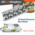 10 Head Ultrasonic Mist Maker Fogger Water Fountain Pond Atomizer Air-cooled New