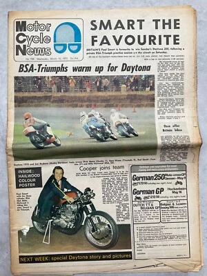 Motor Cycle News - 10 March 1971 - Mallory, Hailwood Poster - Vintage Newspaper - Image 1 of 4