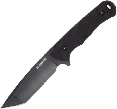 Schrade Regime 8.5" Black G10 AUS-8 Fixed Black Blade Knife + Belt Sheath - Image 1 of 2