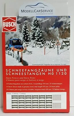  Busch 1/87 Modellwelt (H0): 1120 Schneefangzäune und Schneestangen - Bild 1 von 2