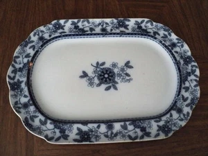 Brownfield & Sons Berne Flow Blue transferware Oval Platter 18 1/2" WOW! - Picture 1 of 7