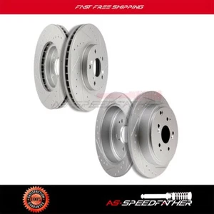 2x Front & 2x Rear Brake Discs Rotors For Honda Pilot 2003-2008 Drill Slot - Bild 1 von 10