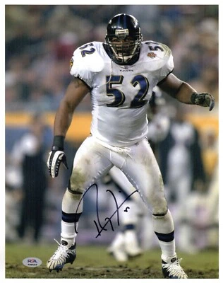 Ray Lewis Signed 11x14 Photo (Super Bowl XXXV 35 - Ravens vs. NY Giants) PSA - Image 1 of 3