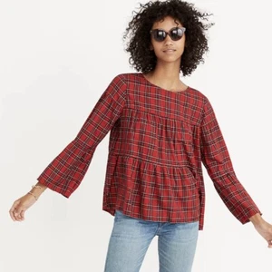 MADEWELL rot kariertes Stufenhemd mit Knopfleiste hinten Größe S - Bild 1 von 10