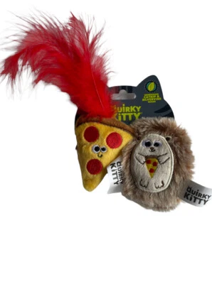 Quirky Kitty Hedge Hog & Pizza Energizing Catnip And Silver - One 2 Pack Cat Toy - Image 1 of 4