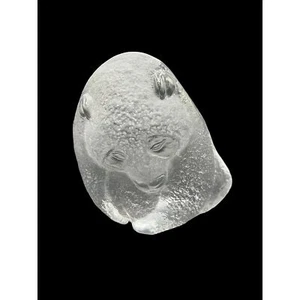 Mats Jonasson Royal Krona Sweden Lead Crystal Panda Bear Sculpture Paperweight - Picture 1 of 5