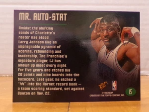 TSC MEMBERS ONLY LTD BASKETBALL CARD MR. AUTO-STAT LARRY JOHNSON CHAR. HORNETS - Picture 1 of 2