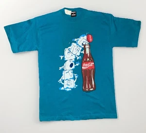 Coca Cola Bottle Ive Cubes Vintage Shirt Blau T-Shirt  - Bild 1 von 7
