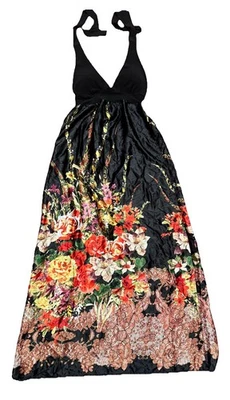 Vestido Wet Seal Para Mujer S Pequeño Floral Halter Maxi Y2K Nuevo Con Etiquetas Sedoso  Foto 1 de 4