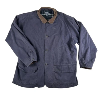 Chaqueta De Colección Polo Ralph Lauren Para Hombres XL Azul Marino Abrigo de Granero Pana Cuello Forrado a Cuadros Foto 1 de 4