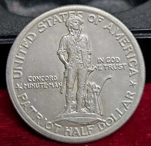 1925 50c. Lexington Commemorative Half Dollar Cleaned AU Details - Picture 1 of 2