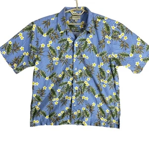 Cutter Buck Men Shirt XL Blue Green Yellow Floral Button Up Lightweight Corduroy - Picture 1 of 7