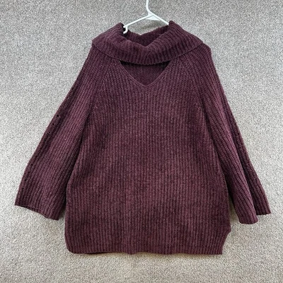 Suéter para mujer Lane Bryant talla 14/16 púrpura manga larga cuello tortuga Foto 1 de 4