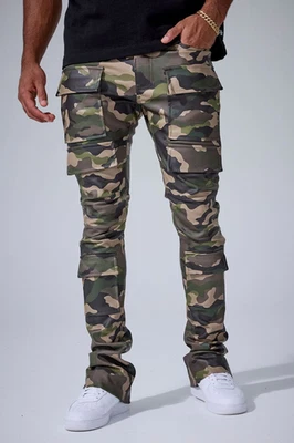 JORDAN CRAIG STACKED "SYIP THRILLER" CARGO PANTS (VINTAGE CAMO) - Image 1 of 4
