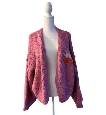 Винтажный Гавана St. Tropez розовый букл вязаный кардиган свитер S/0 закат уютный - Изображение 1 из 4