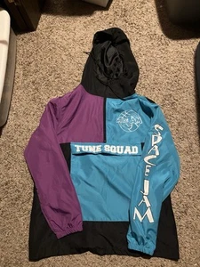 Space Jam Jacket Men Large Purple/ Teal Colorblock Tune Squad Windbreaker Hoodie - Picture 1 of 3