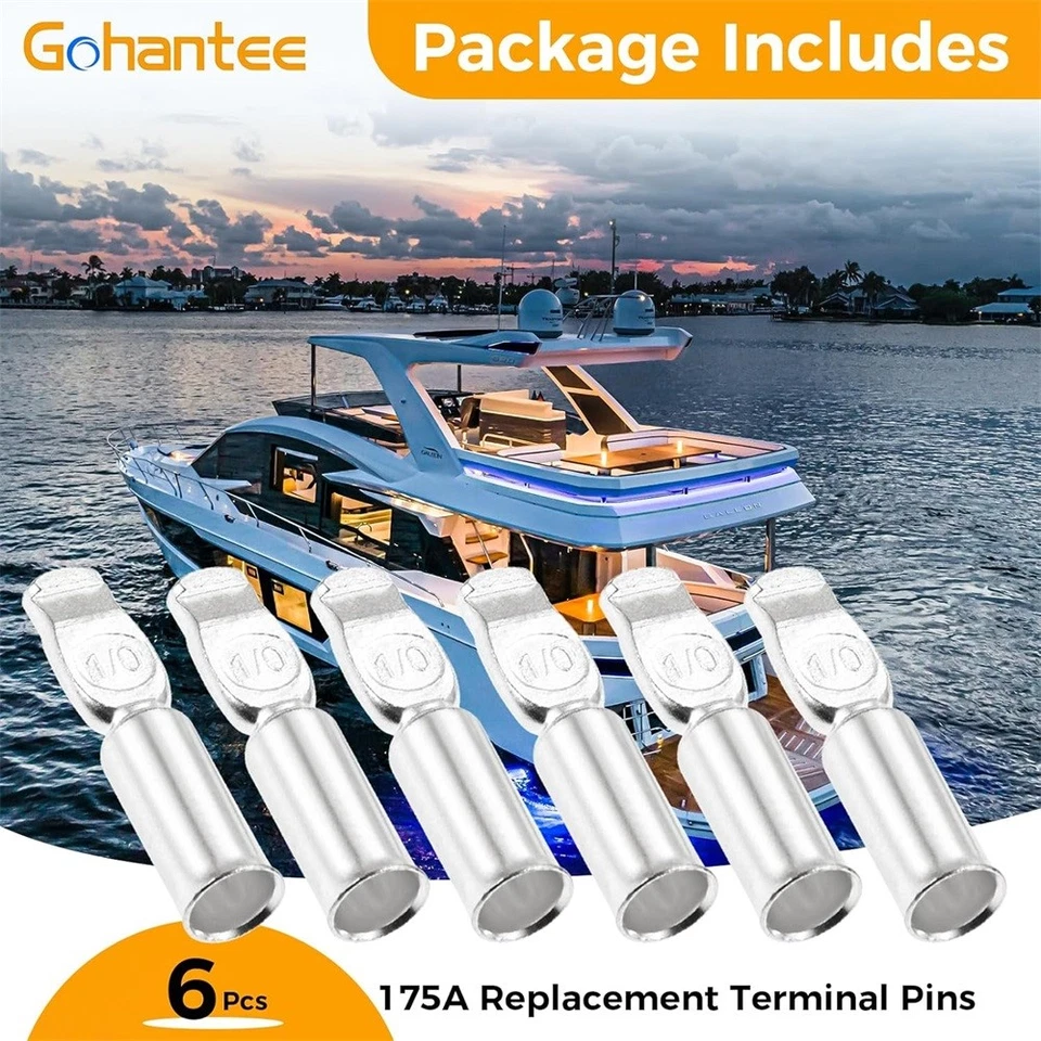 6Pcs Silver Plated Copper Terminals for Towing Winch Wire Harness Connectors - Image 1 of 1