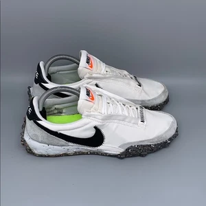 Nike Waffle Racer Crater White Black Running Shoes CT1983-104 Women's Sz 9.5 - Picture 1 of 10