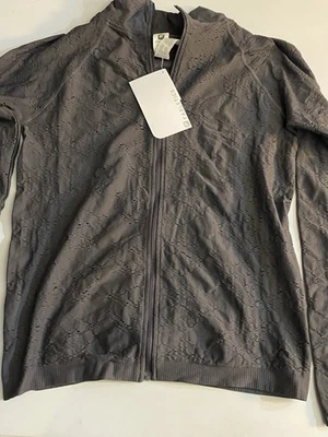 NWT Fabletics Luciana Jacket , Large, Black Zip Up Mesh , Fitted Activewear - Image 1 of 4