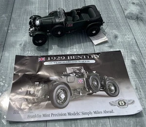 FRANKLIN MINT BENTLEY SUPERCHARGED RACER 1929 UNBOXED MISSING MIRRORS 1:24 - Picture 1 of 24