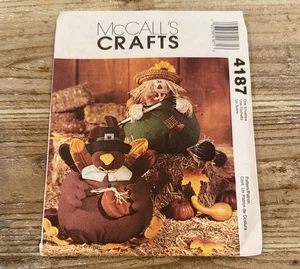 McCall’s Crafts Thanksgiving Stuffed Scarecrow Turkey Uncut Sewing Pattern 4187 - Picture 1 of 3