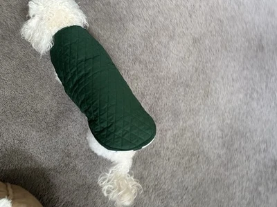 Dog New Reversible Coat Fleece And Quilted In Green Size M Fits Bichon 11-15lb - Image 1 of 4