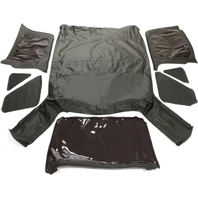 4 For Jeep Wrangler TJ Soft top Replacement 1997-06 w/Clear Windows Black Vinyl Foto 1 de 4