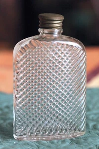 Antica fiaschetta/tasca in vetro vintage anni 20 - Foto 1 di 13
